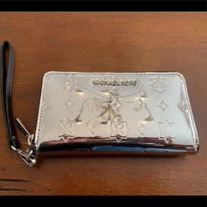 COPY - Michael Kors silver large wallet/wristlet
